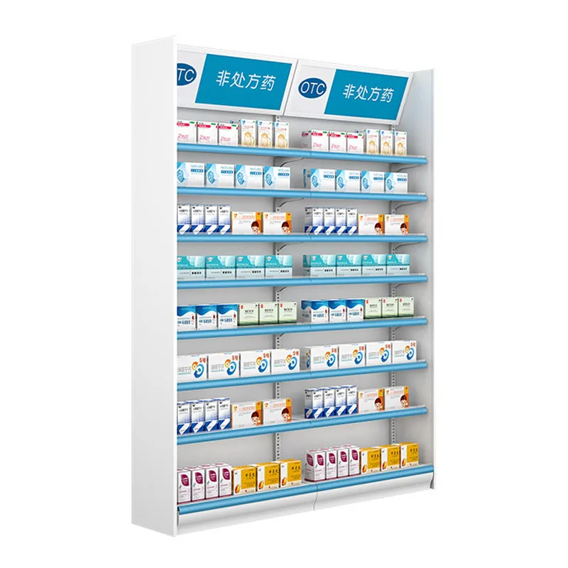 Meicheng Pharmacy Medicine Display Shelves Western Medicine Pharmacy Prescription Cabinet Single-Sided Wall Counter