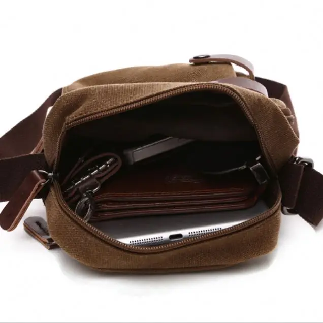 Brown Mens Canvas Small Tactical Black Military Laptop school Colleague Leather Cute Vintage Crossbody Bag Men