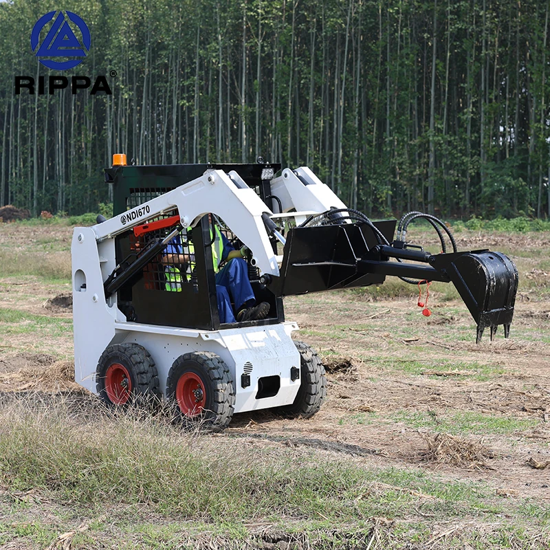 Euro 5 Ce Epa China Manufacturer Small Mini Skid Steer Loader 300 Kg 500 Kg 1 Ton Mini Wheel Loader For Sale Skid Loaders