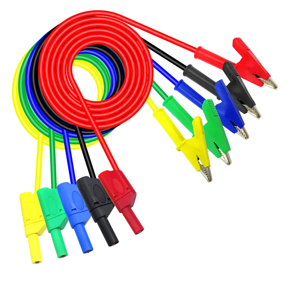Alligator Clip Wires 20A Alligator Test Leads Multimeter Test Clips Probe Lead Banana Plug Cable