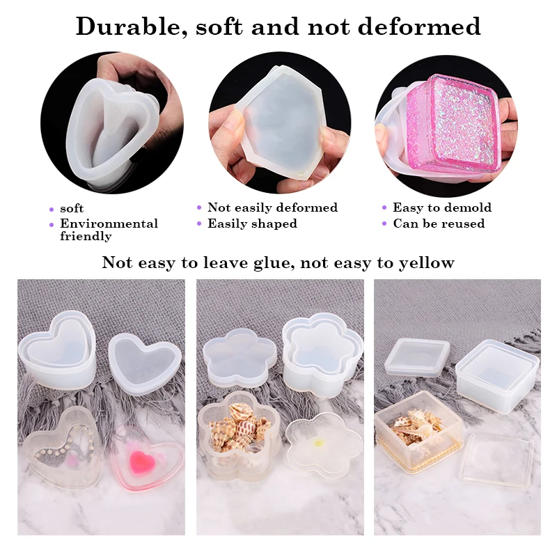 Custom Diy Tray Cetakan Set Crafts Earring Vase Planter Epoxy Silicone Resin Mold
