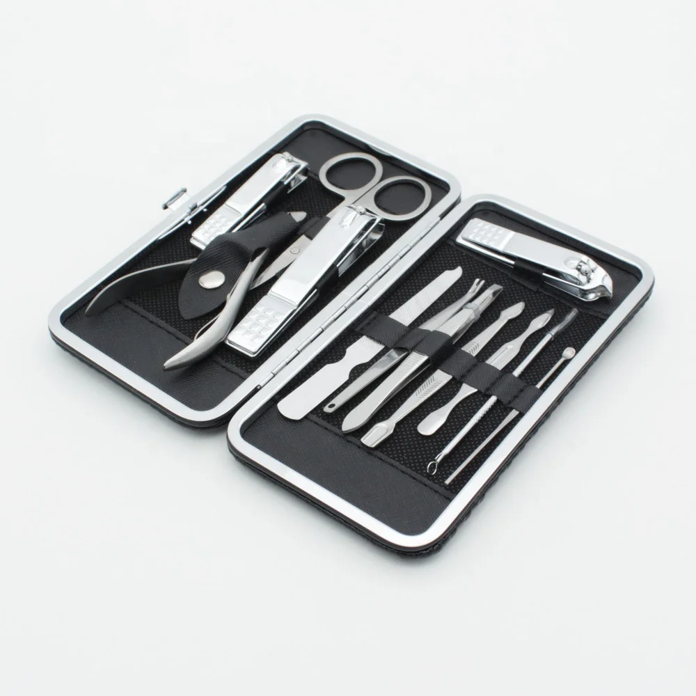 Luxury 12 Piece Personal Care Pedicure Grooming Kit Nail Manicure Set with PU Leather Case