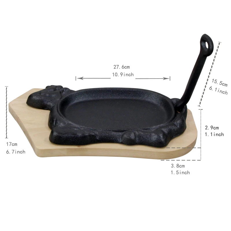 Новинка 2022 стильная предварительно приправленная чугунная антипригарная тарелка в форме коровы сервировочная Fajita