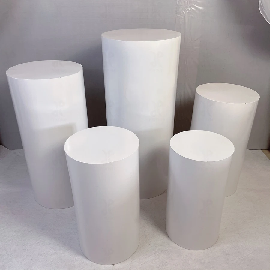 Matel Wedding Road Guide Props White Column Hollow Flower Stand Set for Decoration