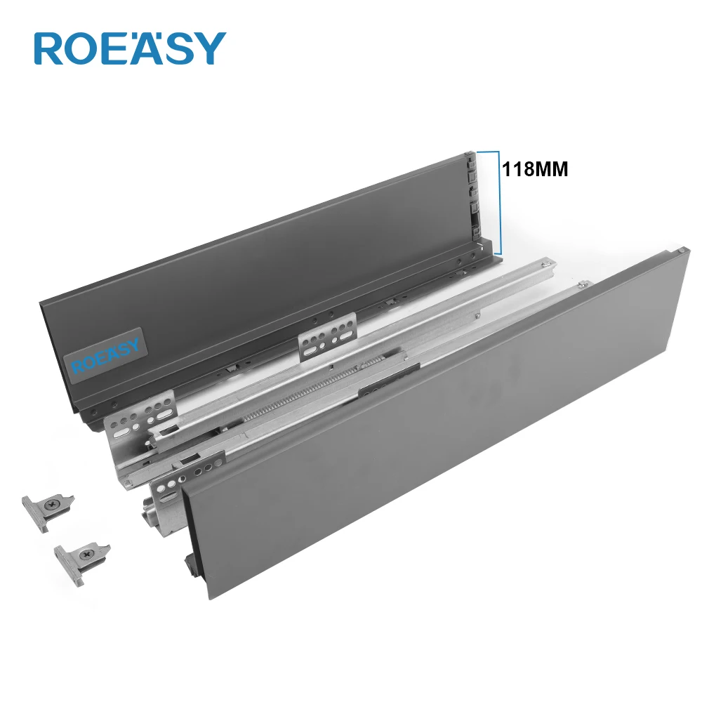 Мебель ROEASY оборудование система кухонных ящиков тонкий тандемный металлический ящик для инструментов направляющие ящики