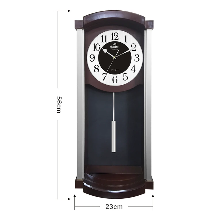 European style living room metal clock face rectangular plastic swing fashion wall clock