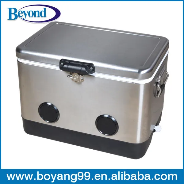 Уличный жесткий рыболовный металлический охладитель льда с динамиком большой емкости 54QT лодочный морской для оптовой продажи