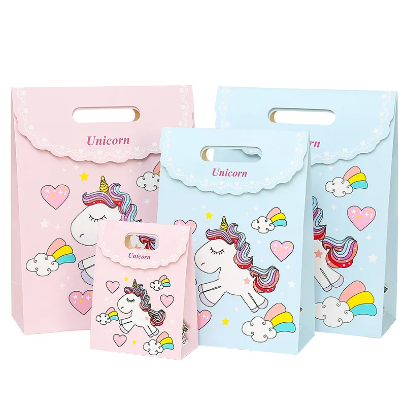 Luxury printed flap die cut handle paper bag for gift wedding luxury Candy Party gift Packaging paper bag