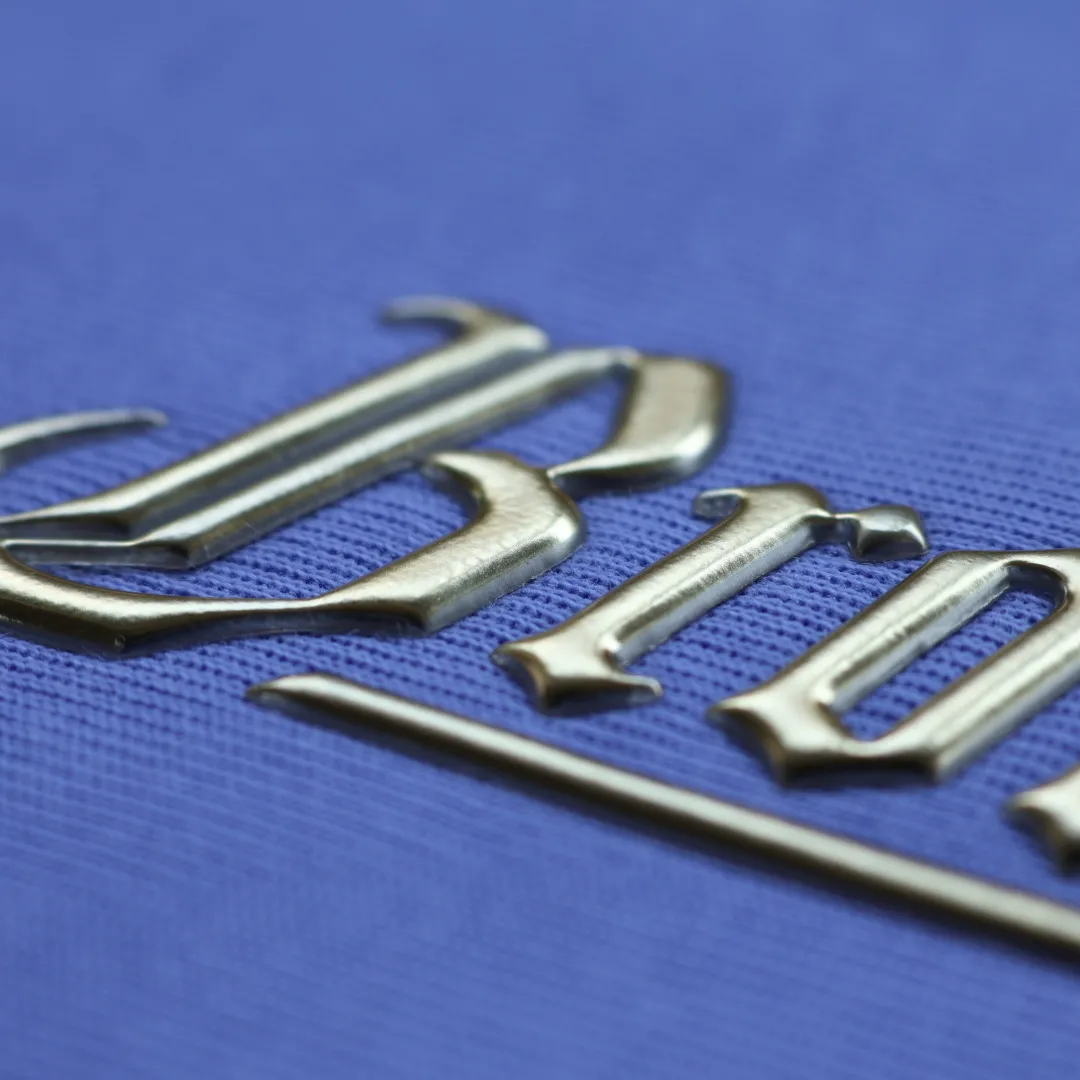 Custom High Quality Golden TPU Heat Transfer Sticker Soft 3D Embossed Patches Badges for Garments