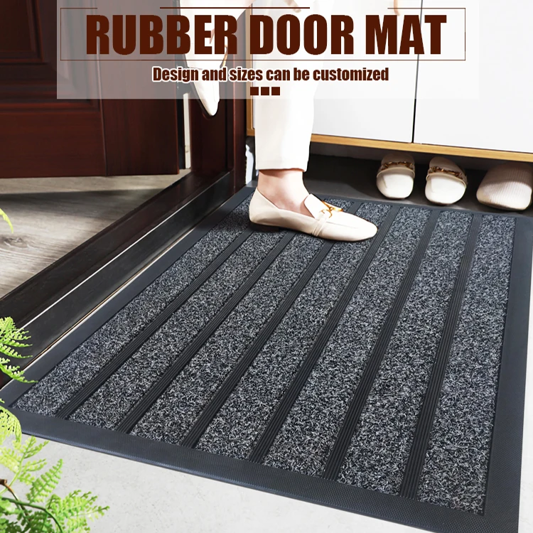 Pvc Door Foot Mat Tray Suppliers Clean Mud Floor grass surface Rubber Mat
