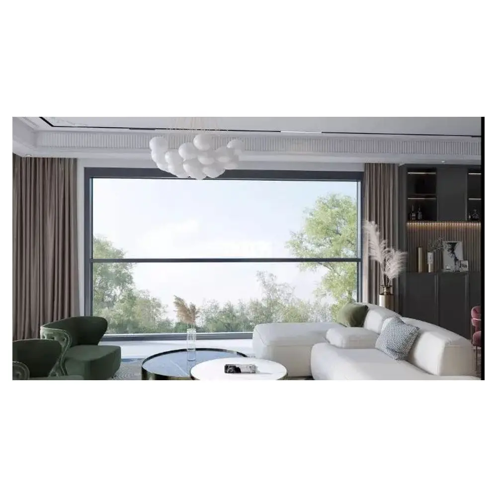 Colored Glass Window Custom Aluminum Windows Profile Oxidation Double Hung Window