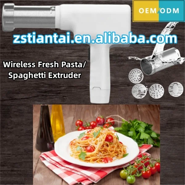 Fresh noodle pasta dough press portable type electric pasta and noodle maker rechargeable lithium ion cell pasta extruder