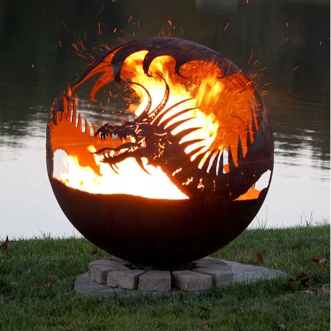 Garden Fire Globe Steel Wood Burning Fire Pit