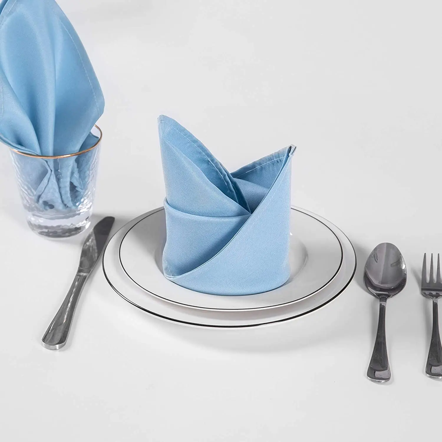 Cheap fancy linen napkin blush pink table napkins hand embroidery