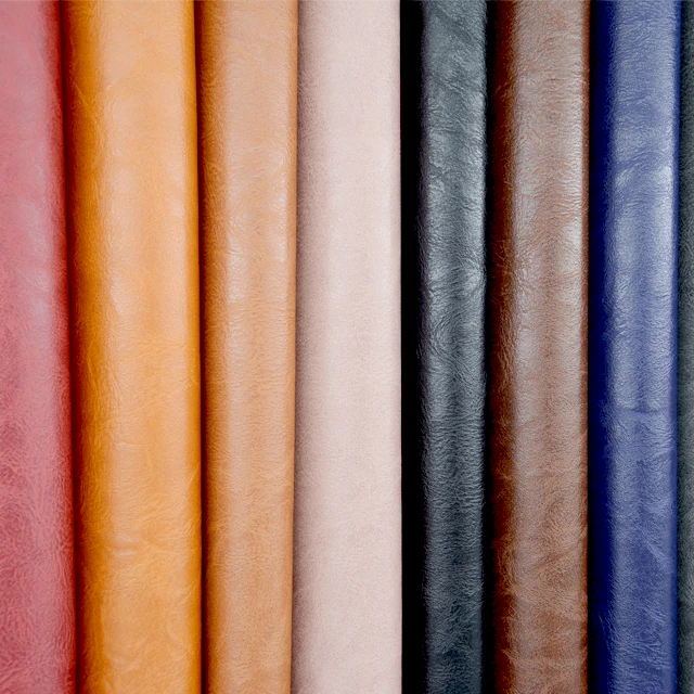 
Classic design embossing textured faux pvc leather brush backing luggage leatherette fabric roll 