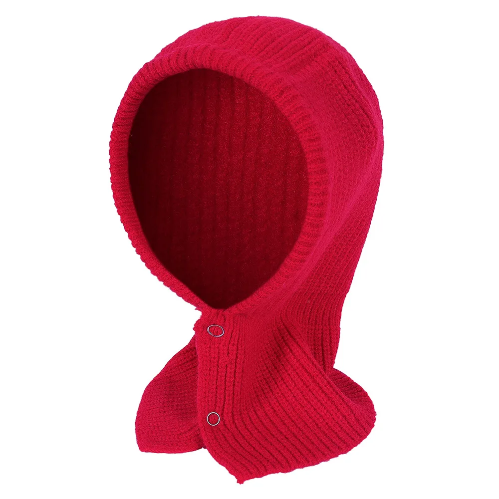 Pullover Cap Winter Warm Hooded Scarf  custom knitted neck gaiter for women