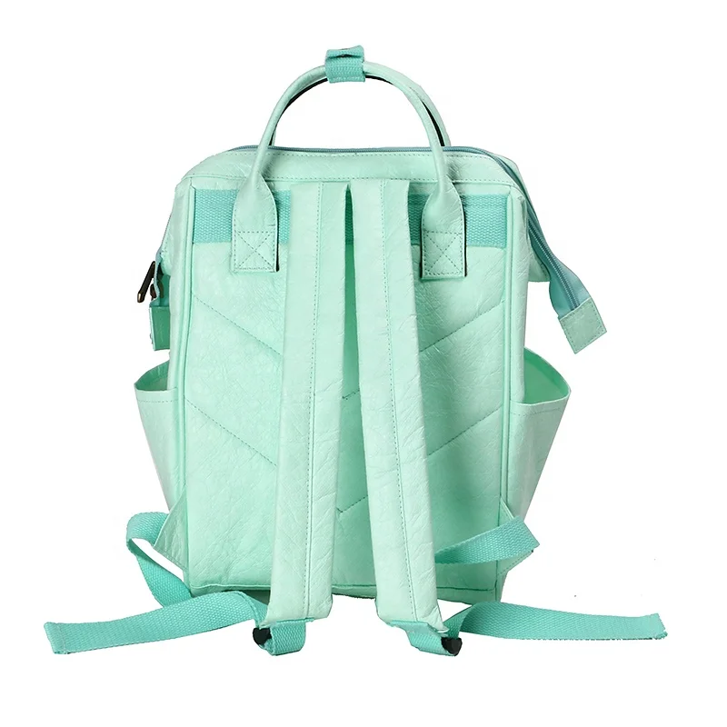 High quality Fashion manufacturers custom waterproof and eco-friendly large capacity GREEN Tyvek paper backpack