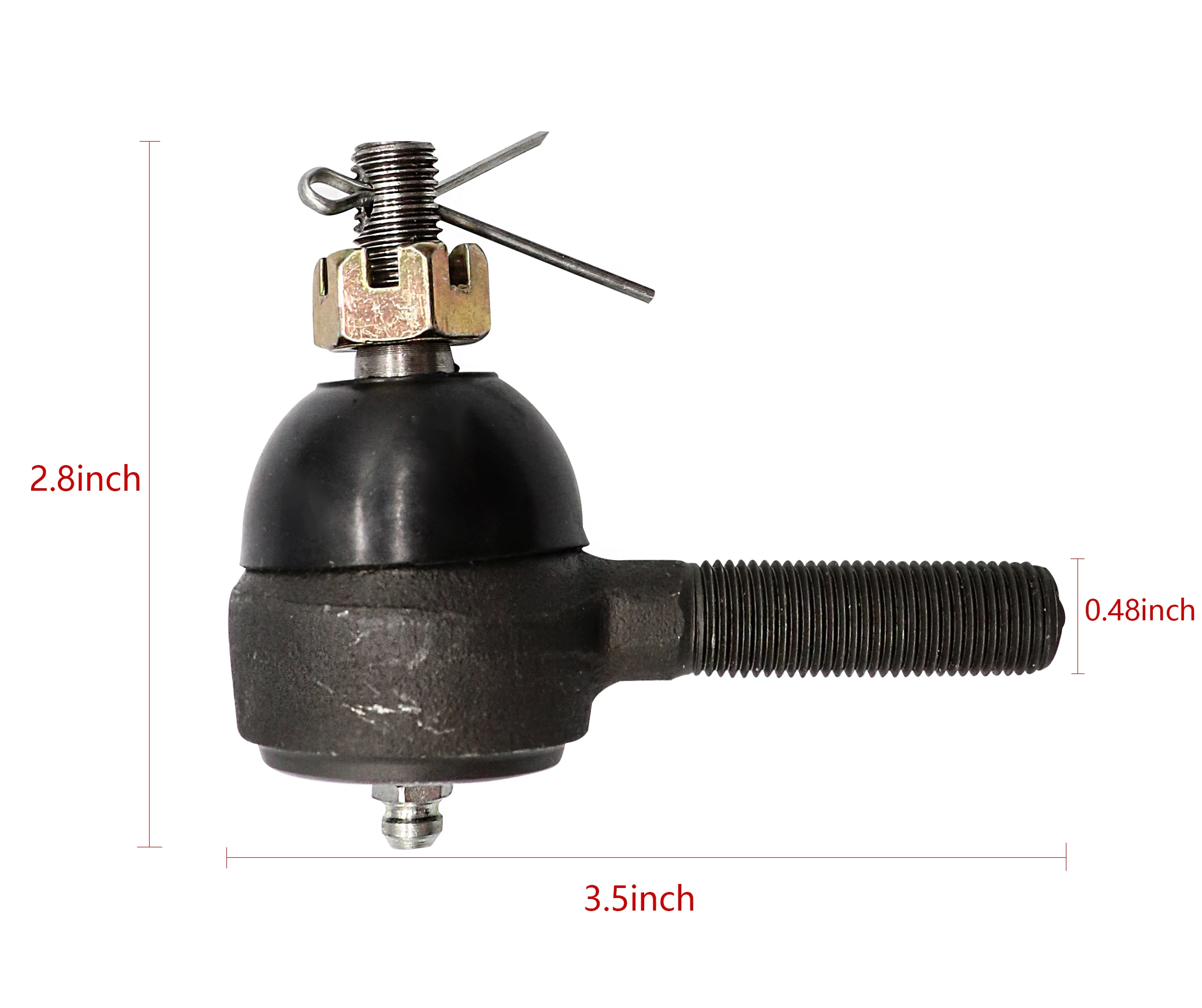 Golf Cart Thread Tie Rod End Rod End with Grease Ball Joint for Club Car DS G&E 1976-2008 Left Side(Drive Side#7540