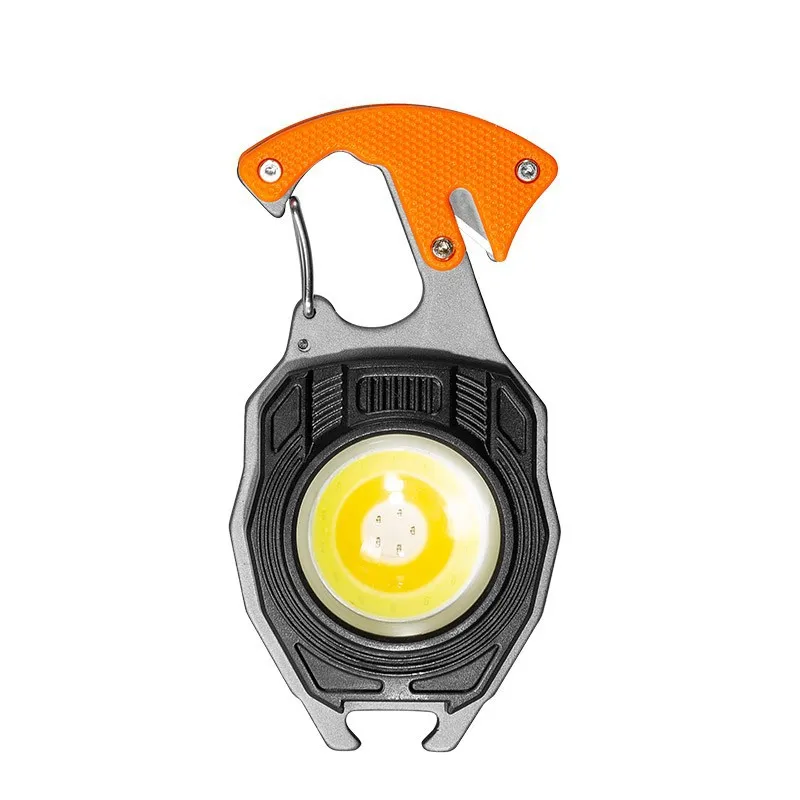 Keychain Flashlights Portable Usb Rechargeable Cob Work Light Emergency Light with Folding Bracket Bottle Opener and Magnet Base