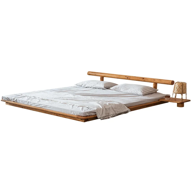 Chinese Style Modern Bedroom Furniture Wooden Bed Hotel Homestay Furniture Solid Wood Bed With Storage