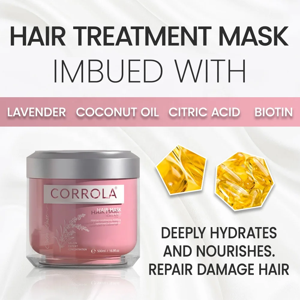 CORROLA Wholesale Keratin Citric Acid Hair Mask Color Protect Collagen Hair Treatment Mask