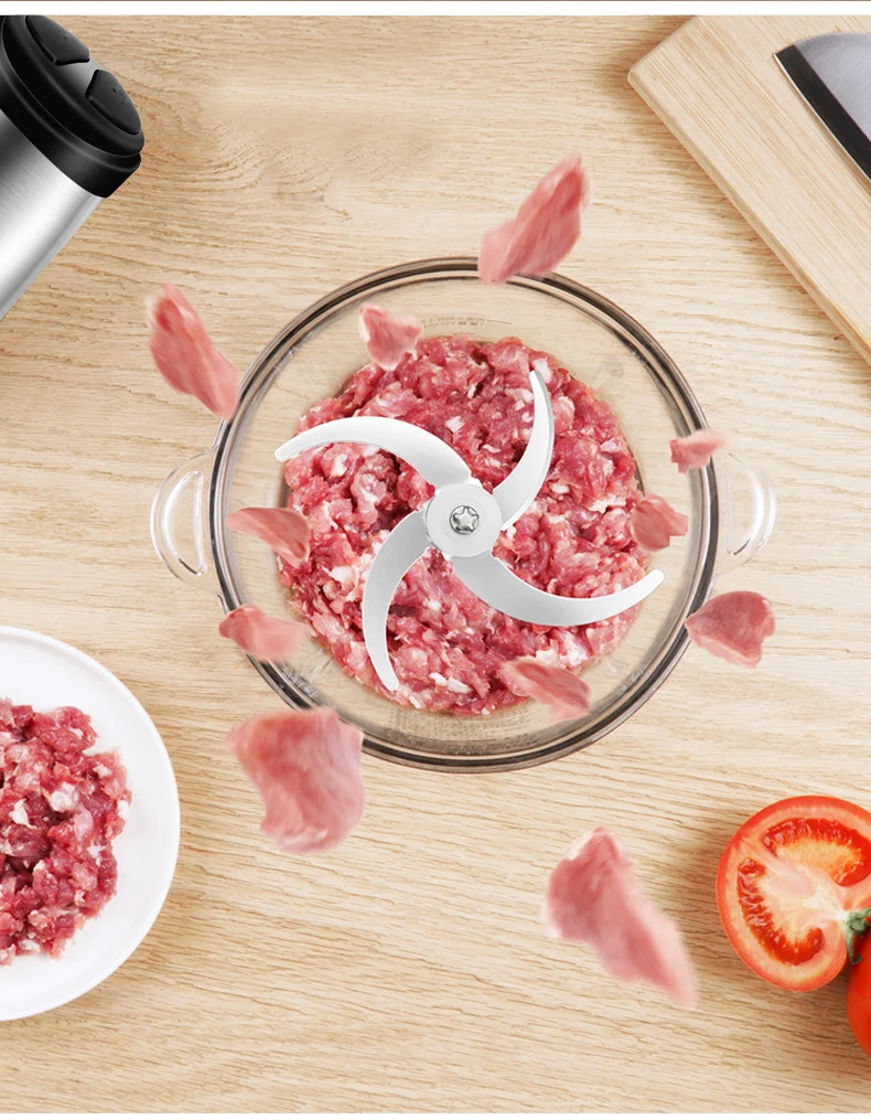  Мясорубка стеклянная мини машина для резки мяса электрическая мясорубка