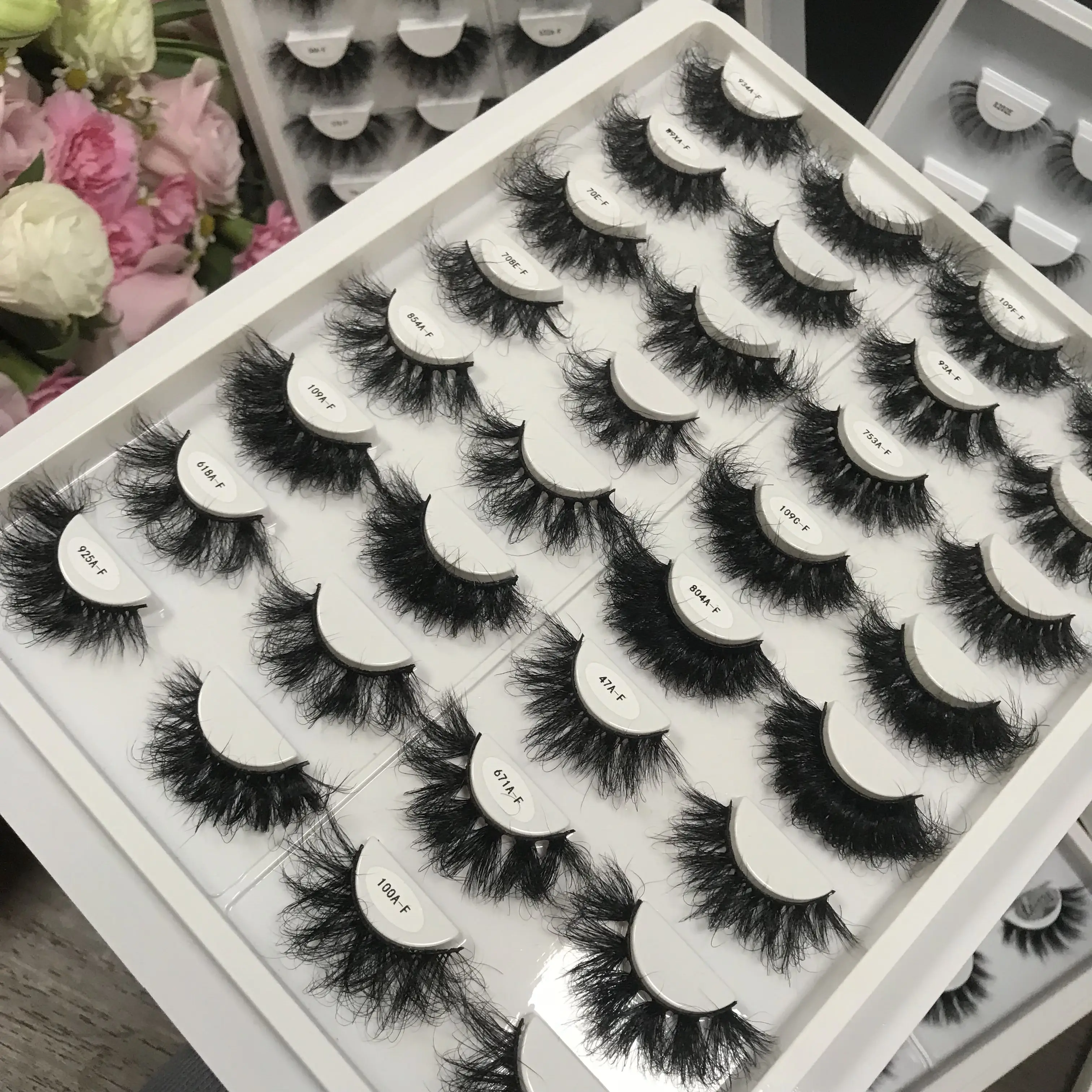 Mink lashes 25mm strips eyelashes strips fluffy mink lash supplies wholesale eyelash wholesale bulk eyelash mink