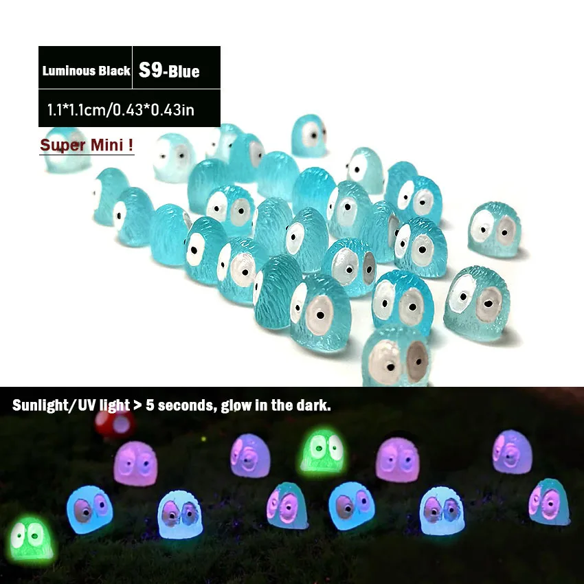 Little Black Briquettes Miniatures Resin DIY for Crystal Accessories Ornament Luminous Glow in dark Mini Fairy Garden Decoration