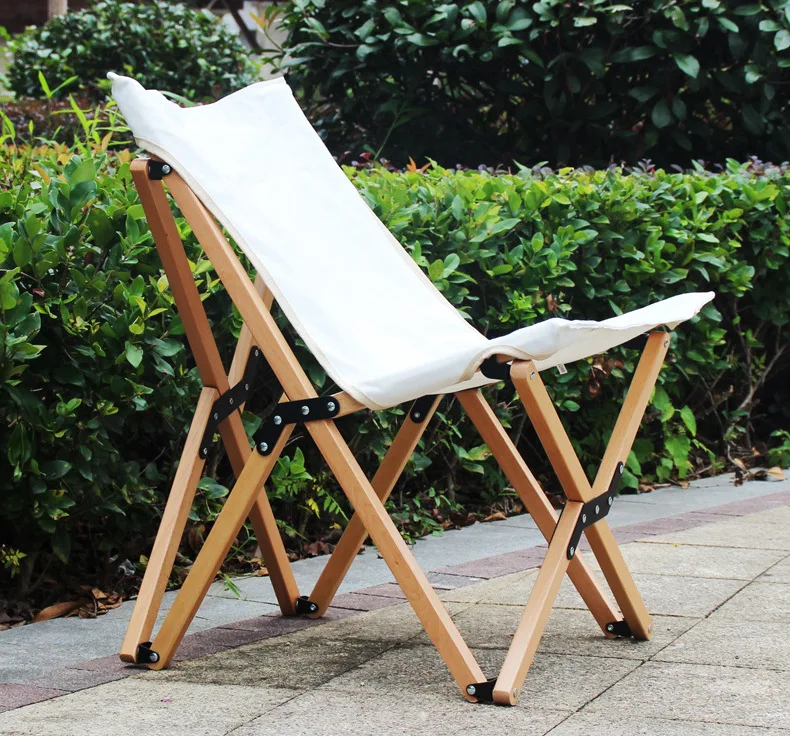 Relaxing lightweight wooden foldable beach camping canvas chairs outdoor custom 2.7KG folding hiking camping chairs
