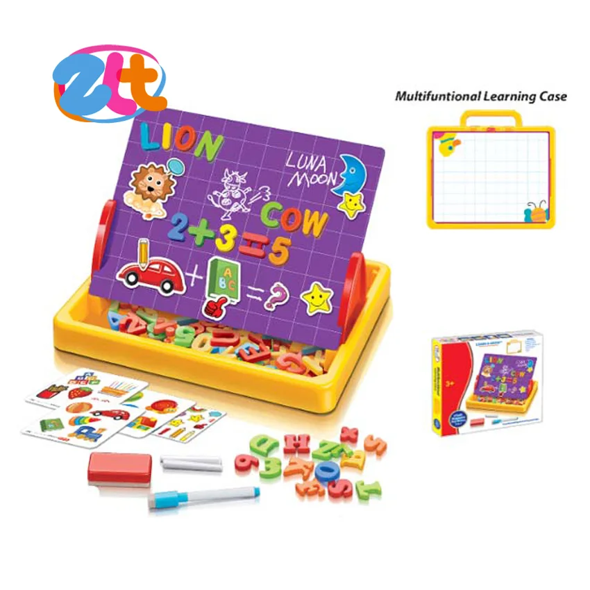 kids diy magnetic drawing board with letters and numbers, plastic learning wordpad
