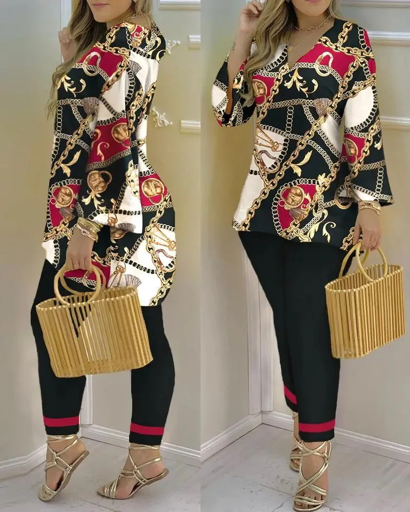 trending products new arrivals Women s Sets Trendy casual graphic print women 2 piece sets summer 2023