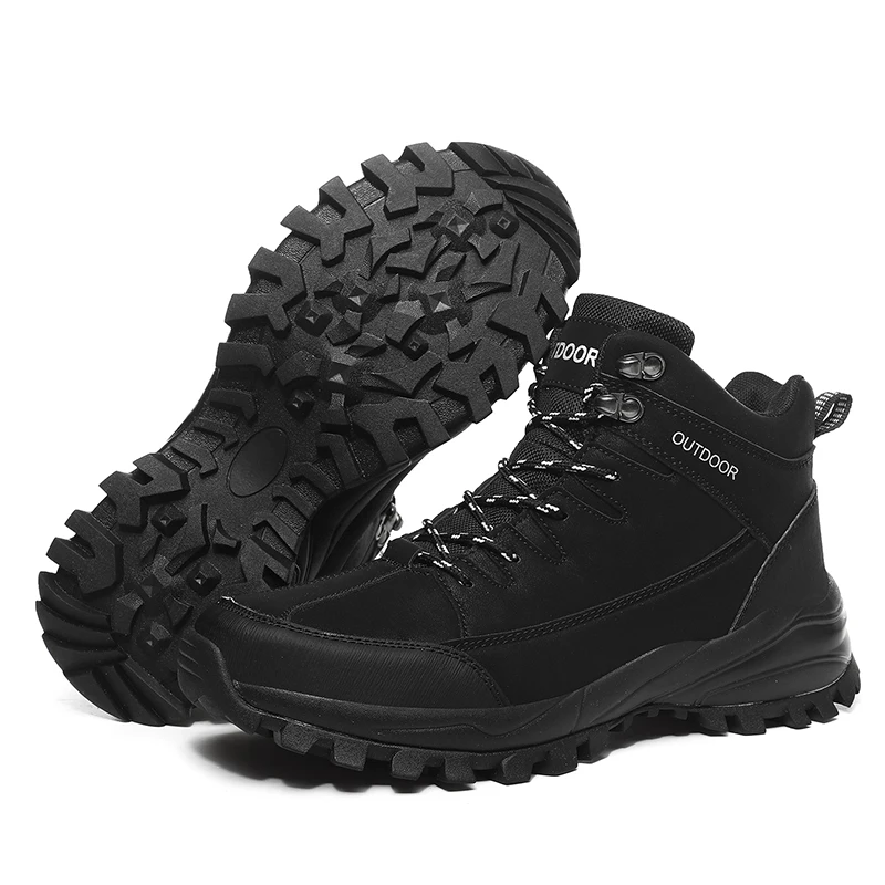 winter large size cotton shoes men snow boots walking tooling shoes outdoor traveling hiking boots