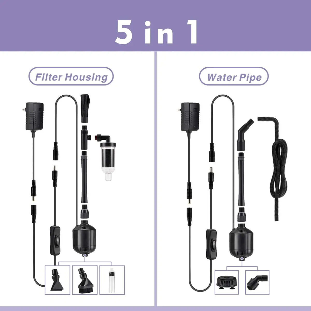 Wholesale Electric Aquarium Gravel Cleaner Vacuum Water Changer Four Spliced Rigid Tubes Quickly Change No Water Accumulation