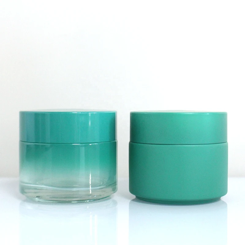 Hot sale Customization Cosmetic Glass Jar Frosted Clear 30g 50g 100g Glass Cream Jar with Bamboo Lids