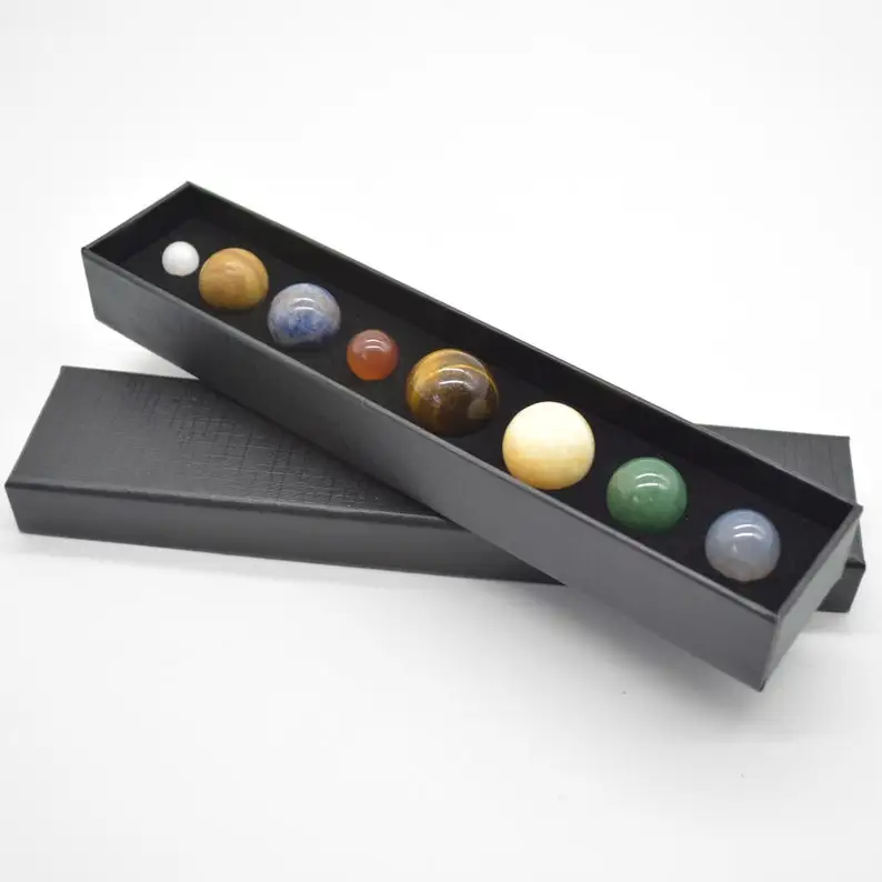 Customized Healing Crystals Gemstone Sphere Ball Solar System Eight Planets of the Solar System Gift Set