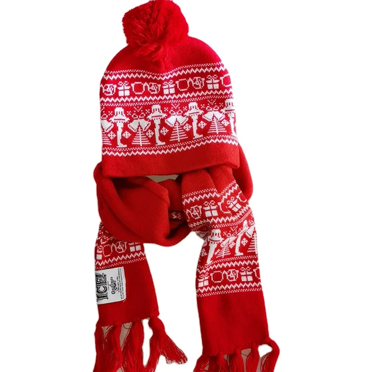 Зимние Пользовательские пользовательские логотип низкий минимальный заказ перчатки и шарф набор для детей