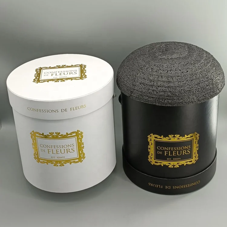 Professional manufacturer wholesale round rose box for flower bouquet with mushroom foam