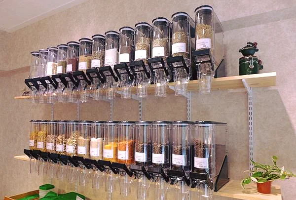 supermarket display plastic gravity bin dispensadores de granos grain dispenser for bulk foods