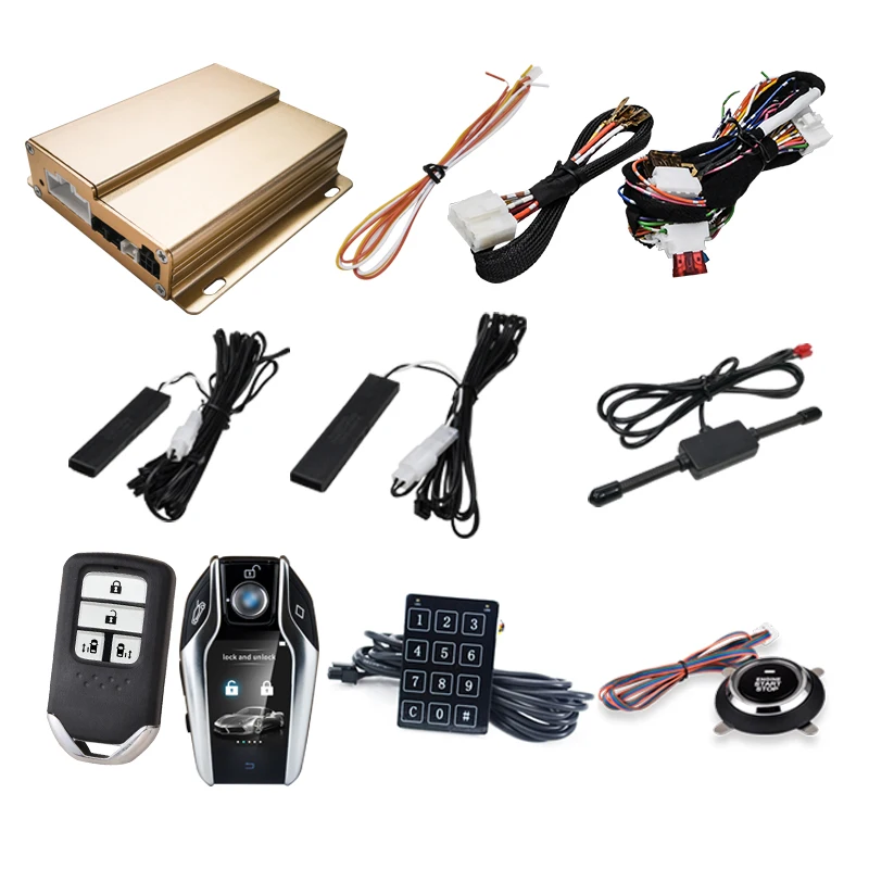 2022 Universal ride-on car alarm security system push button upgrade LCD key anti-scann and anti-jamming suit for Honda alarm