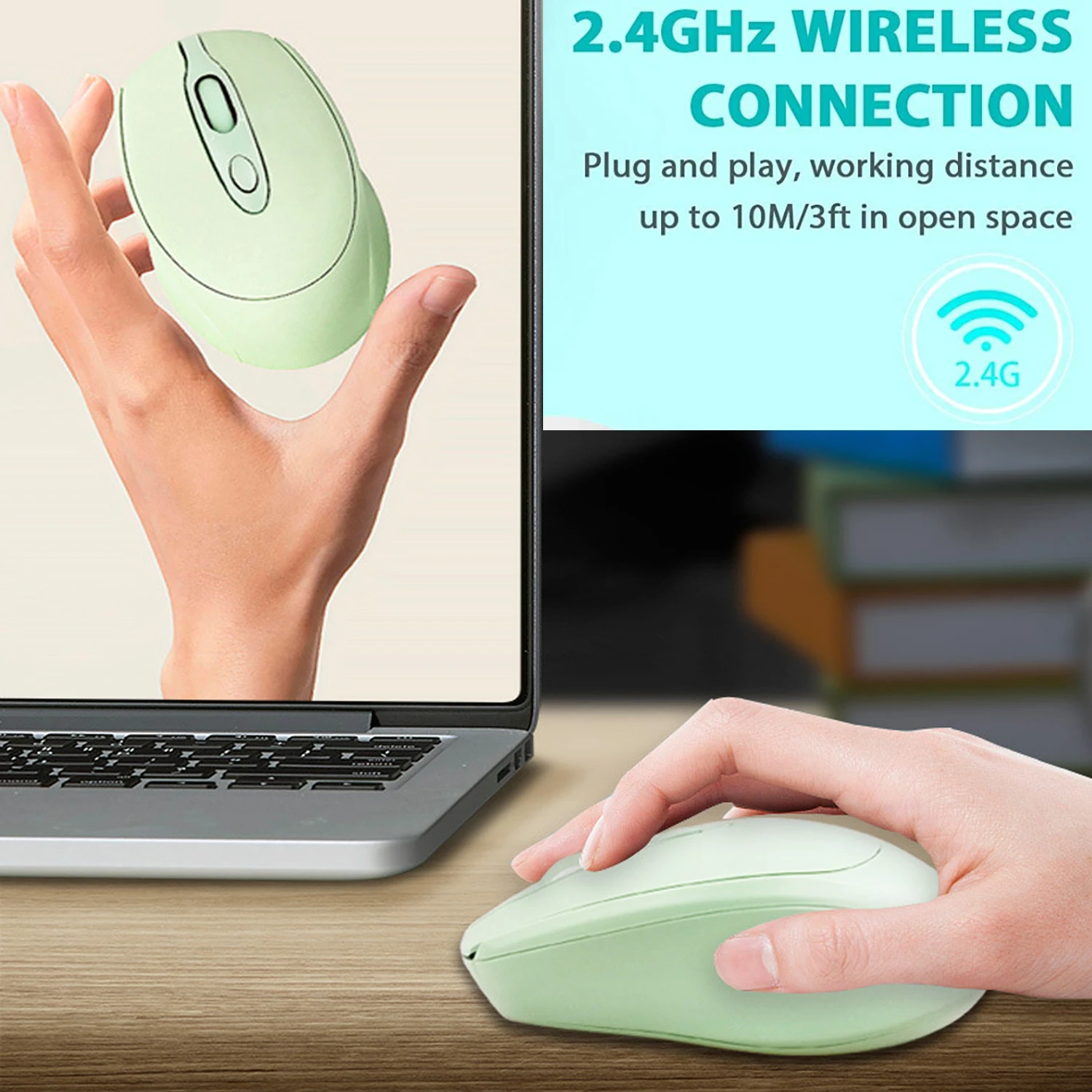 Advance Quality Dual-Mode Silent Mini 2.4G Usb Optical Ergonomic Rechargeable BIuetooth Wireless Mouse
