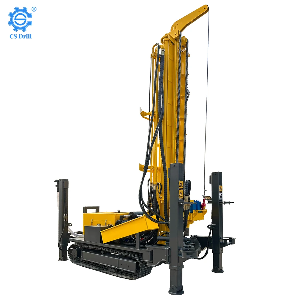CS350 Air 300m Deep DTH Borehole Rig Equipment 89mm Steel Drill Pipe Deep well drilling machine for Sale