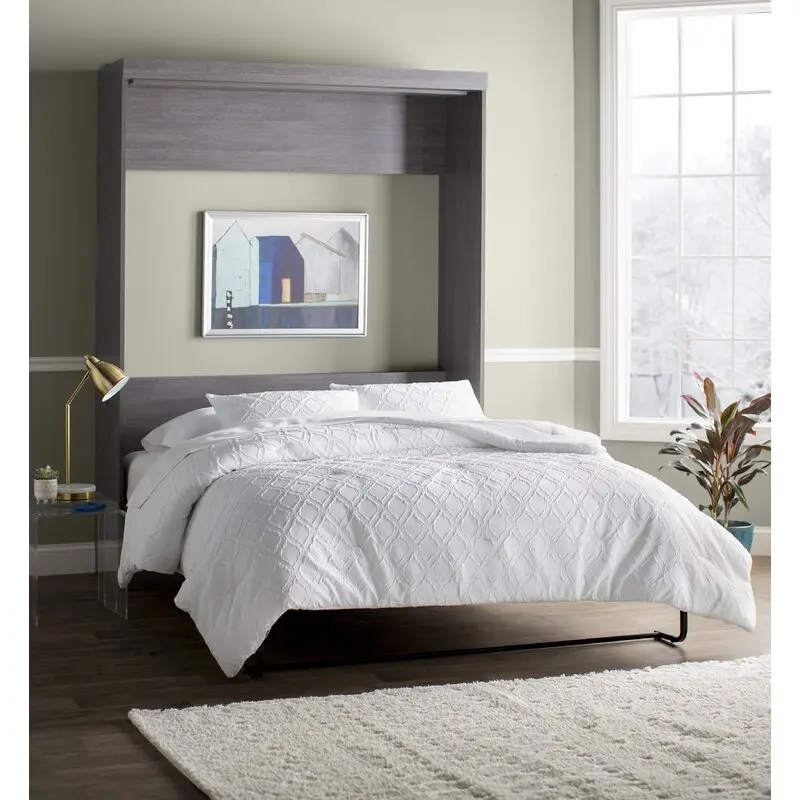 European American Style King Queen Size Space Saving Wall Murphy Bed