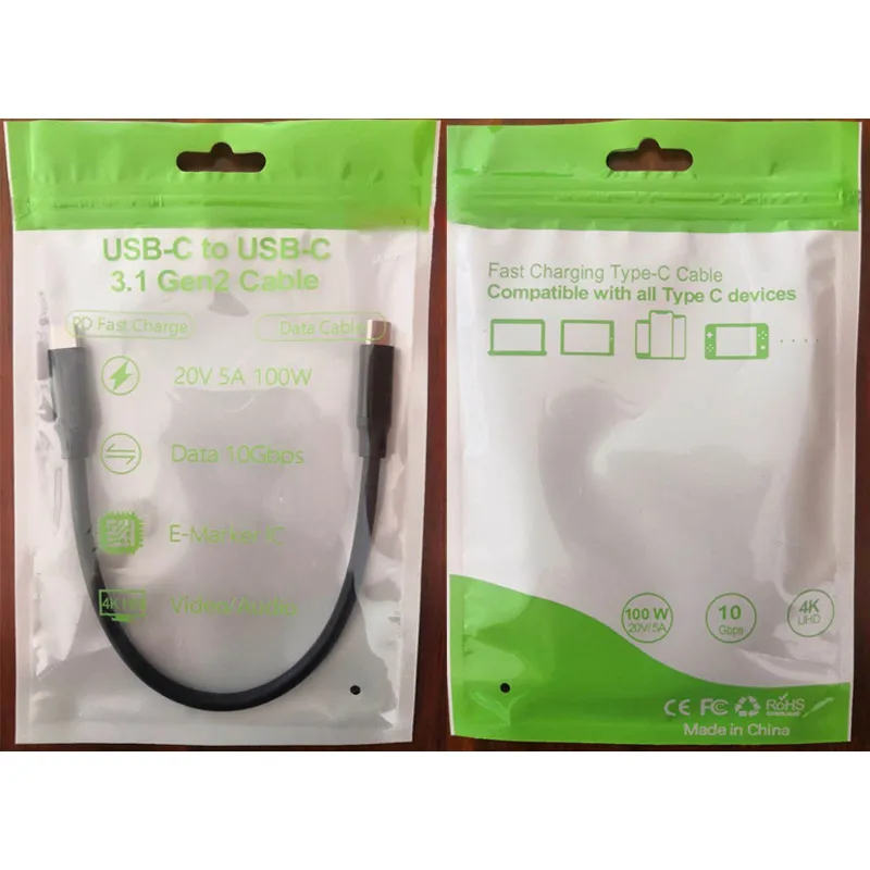 5A Type C to Type C 5A Data Cable  PD100W Data cable E-Marker Fast charging