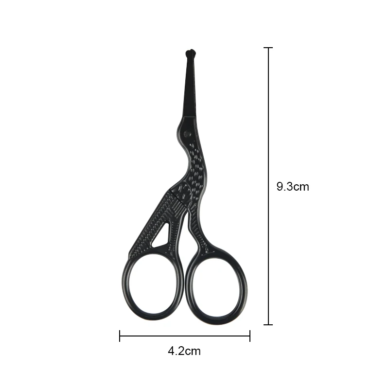 Professional Stainless Steel Rounded Tip Cuticle Scissors Vintage Stork Beauty Grooming Scissors For Eyebrow Nose Hair