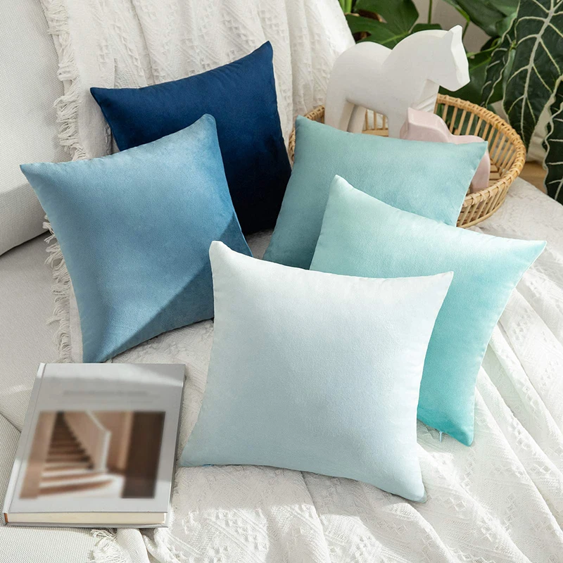 Wholesale Velvet Cushion Cover Brown Decorative Velvet Throw Pillow Covers 18 x 18 Soft Solid for Sofa Bedroom Car 20x20