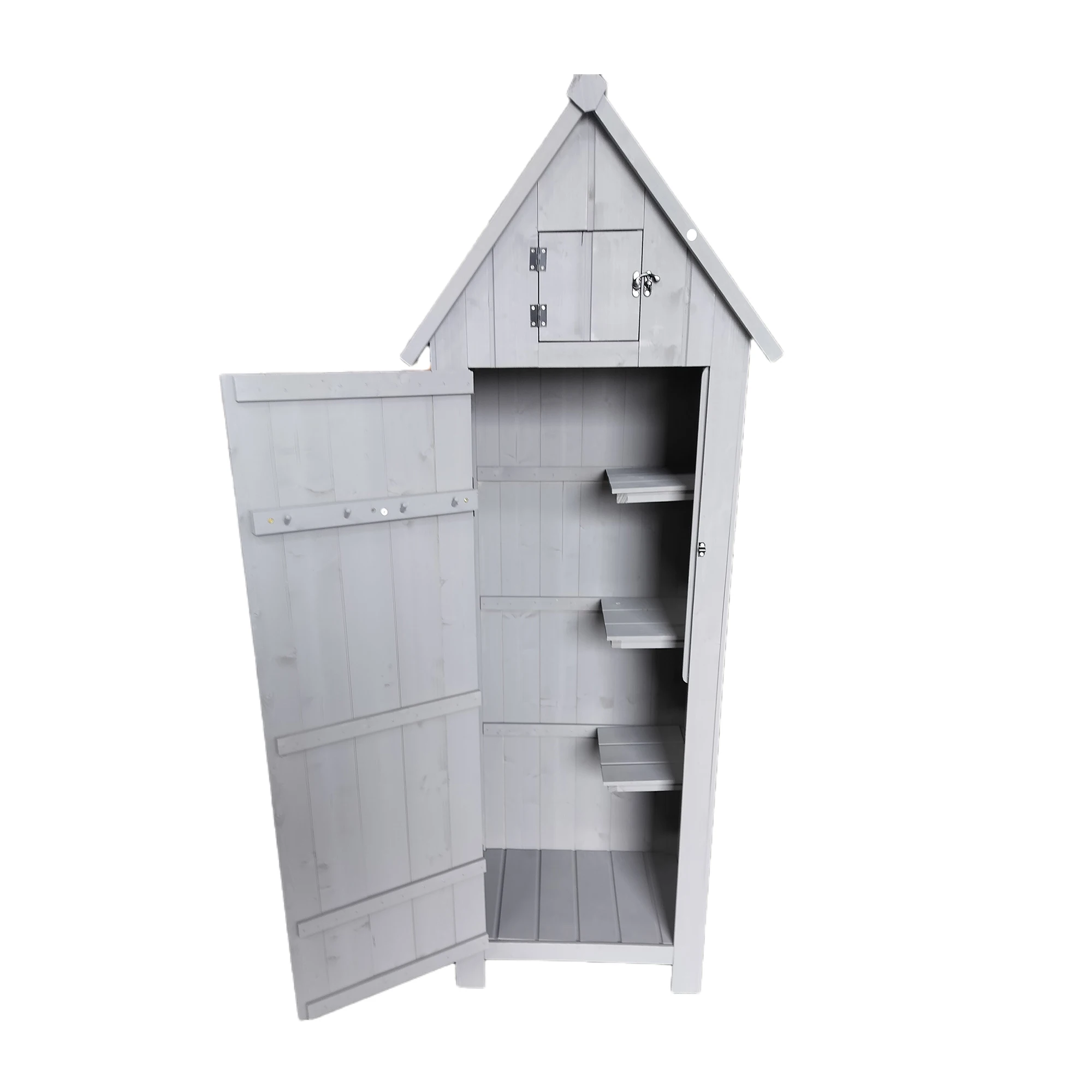 XWT005 Outdoor Storage Shed Store Patio Furniture for Outdoor Backyard Garden Patio Lawn Gray Natural Color wooden tool house