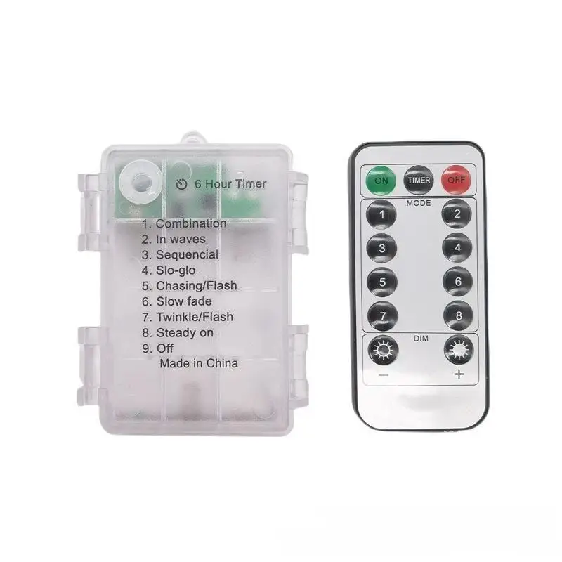 LED remote control battery string lights outdoor waterproof Christmas tree 8 function waterproof battery box string lights