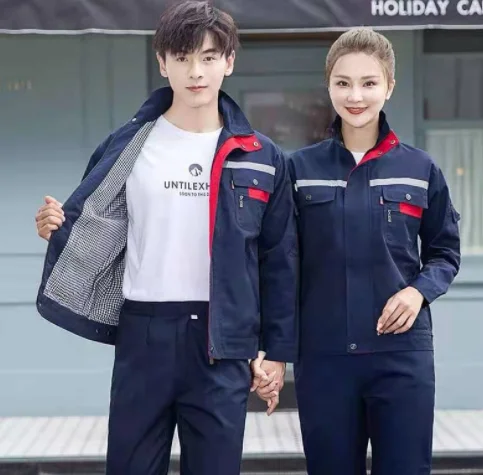 New models reflective stripes safety uniform stand-up collar lapel suit double-layer polyester-cotton thickened workwear