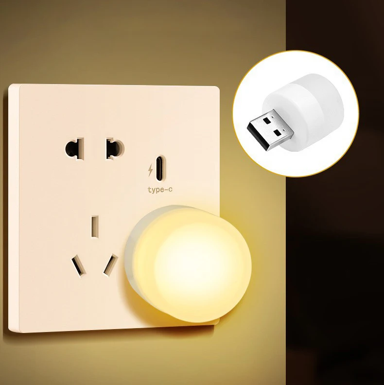 5 в портативный светодиодный светильник USB Ночная Лампа теплый