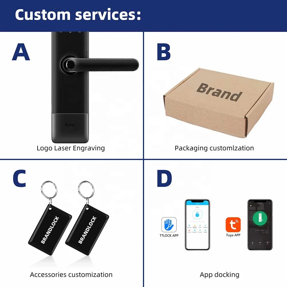 Online wifi rfid card smart high phone APP Keypad Digital Smart Door Lock